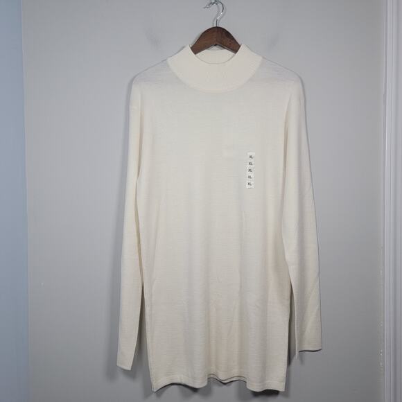 NWT Uniqlo U Christophe Lemaire Womens XL Merino Blend Tunic Sweater Ivory - Picture 1 of 12